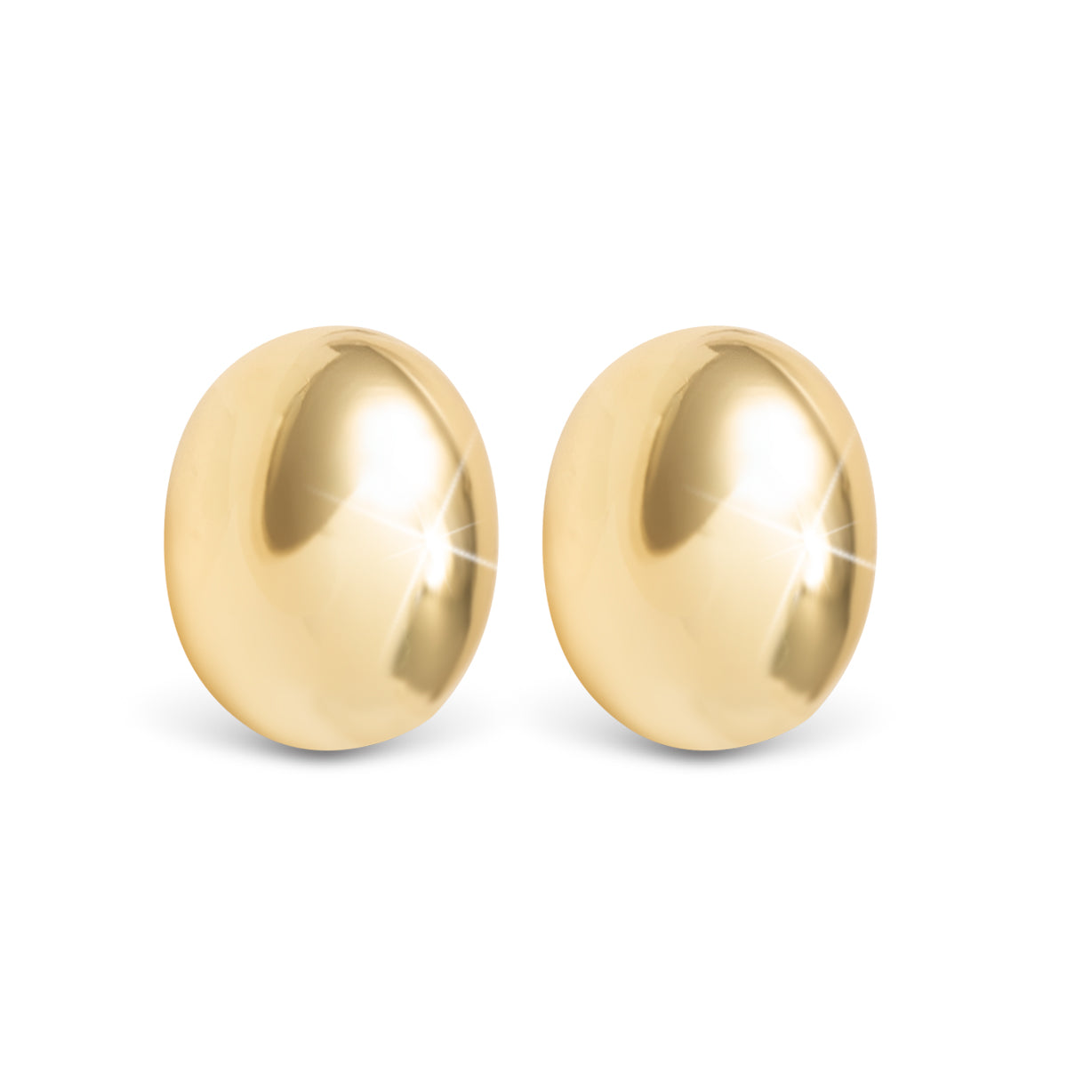 Vivian Polished Stud Earrings - Gold