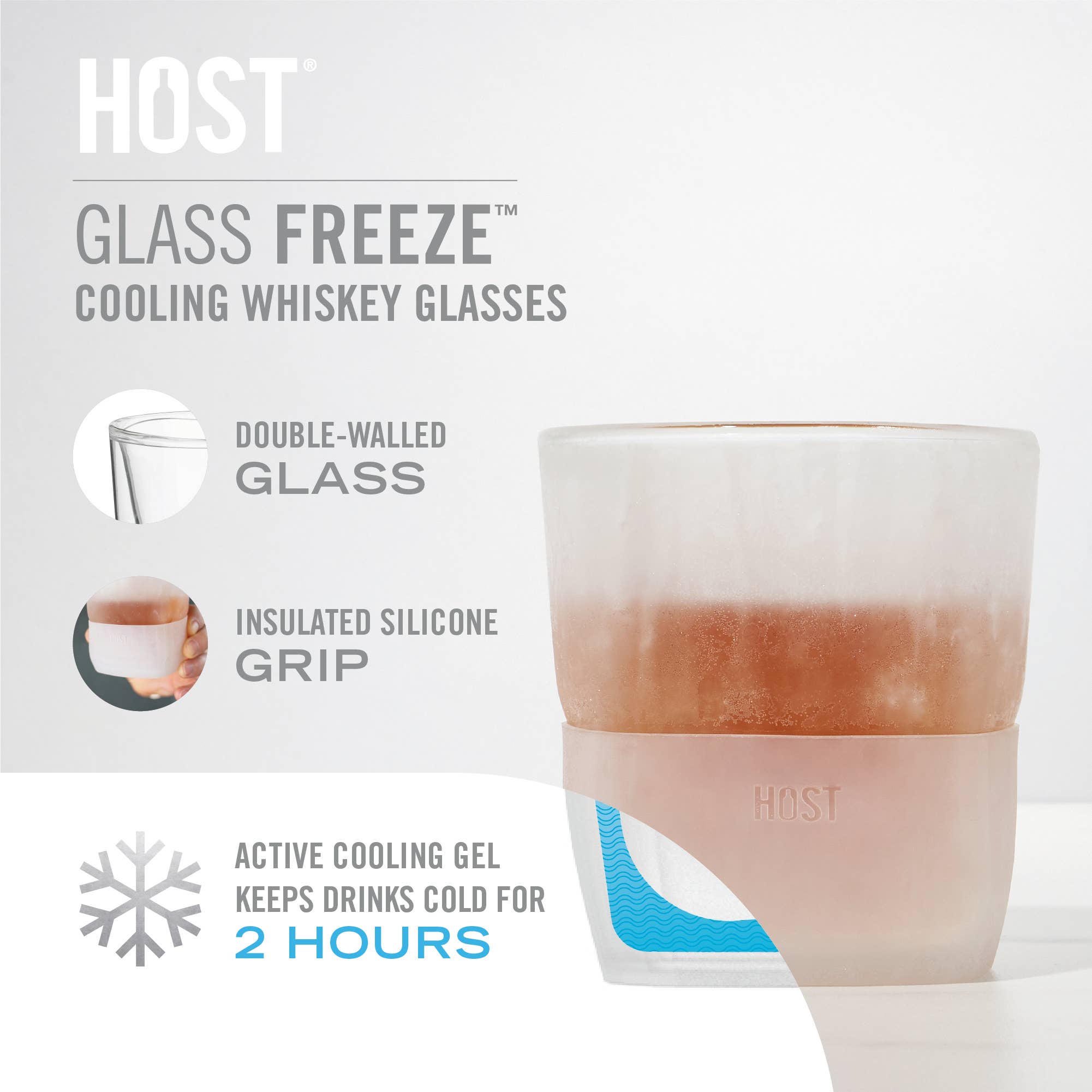 Glass FREEZE™ Cooling Whiskey Glasses - Frost
