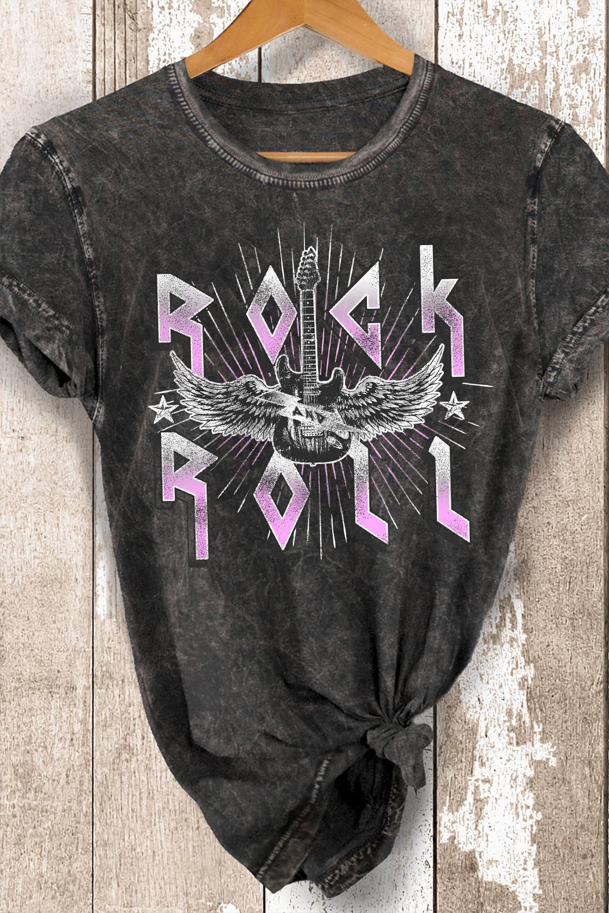 Rock & Roll Mineral Wash Graphic T-Shirt FINAL SALE