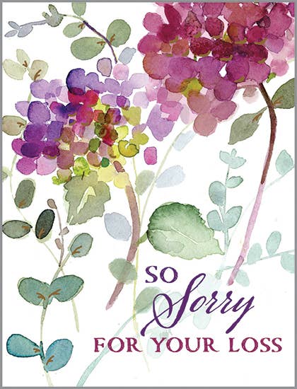 Sympathy Greeting Card - Hydrangea Stems