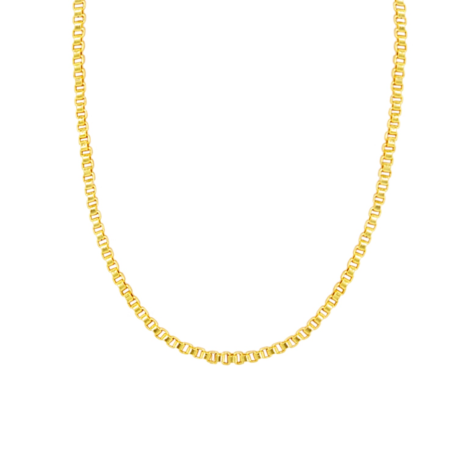 Gold Add A Charm Box Chain Necklace