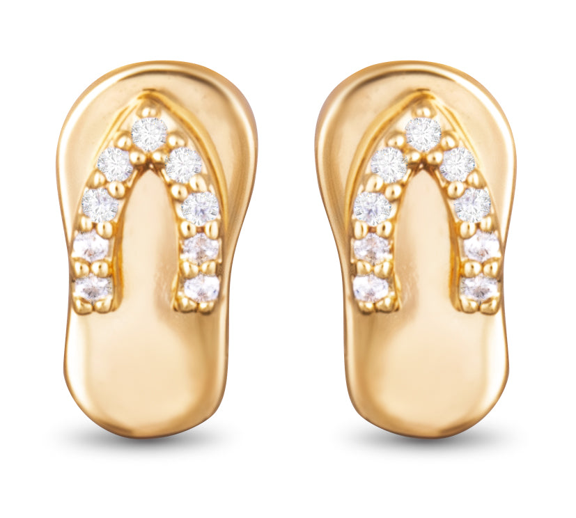 CZ Strap Flip Flop Stud Earrings