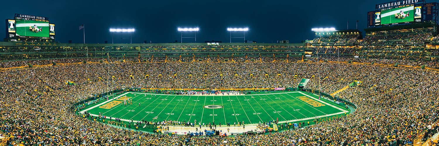 Green Bay Packers - 1000 pc Panoramic Puzzle - Center View
