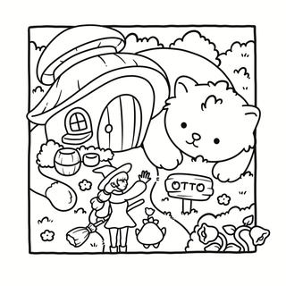 Cozy Witchy Halloween Coloring Book