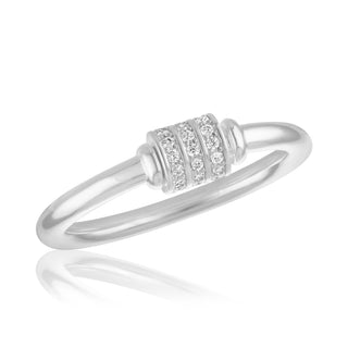 Silver CZ Barrel Spinning Ring