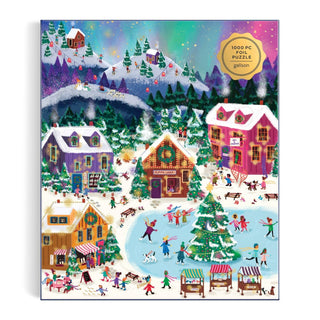 Joy Laforme Northern Lights 1000-Piece Foil Puzzle | Aurora Borealis Winter Puzzle