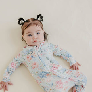 Genevieve Floral Zip-Up Footie Pajama