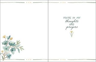 Thinking of You Greeting Card - Blue and Gold Flowers