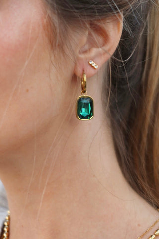 Poppy Gold Triple CZ Screwback Stud Earrings