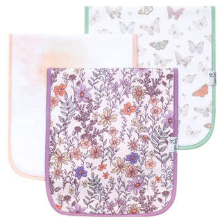 3 Pack Premium Burp Cloths - Flora