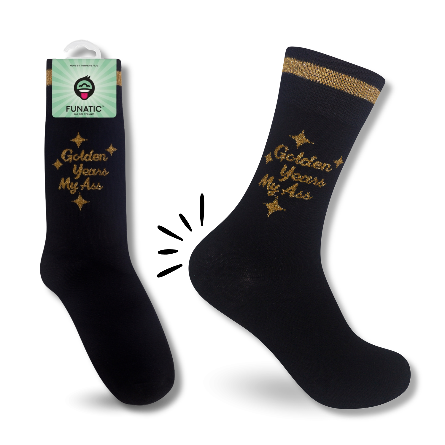 Golden Years My Ass | Funny Socks | Retirement | Funny Gift