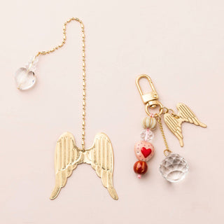 Angel Wings Protection Bookmark & Keychain Set