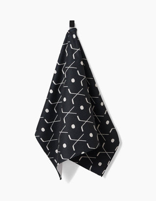 Geometry Puck Tea Towel – Hockey Kitchen Towel for Hockey Fans