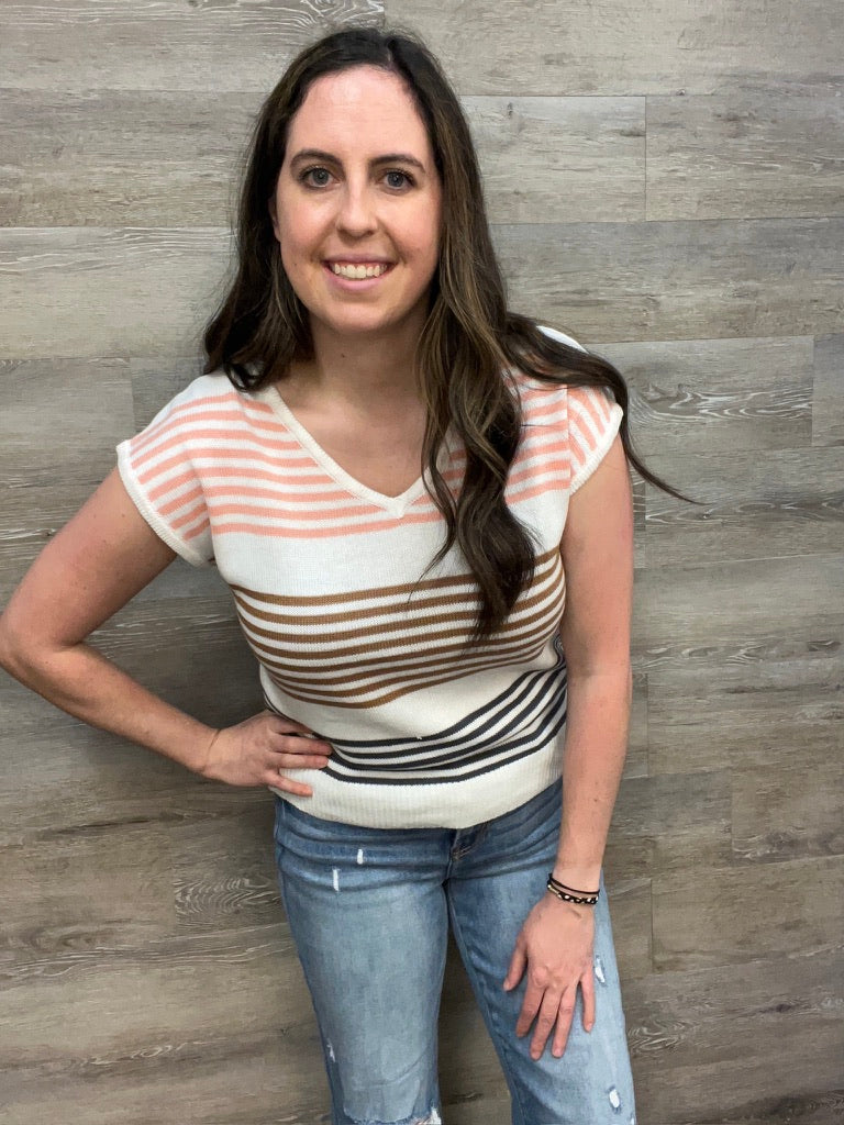Sleeveless Multi Color Striped Sweater FINAL SALE
