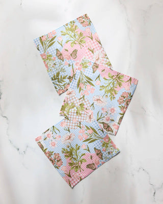 Geometry Floral Collage Dishcloth Set of 3 – Butterfly Garden Dishcloths