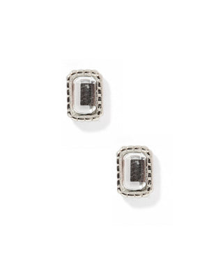 Madison Silver Rectangular Screwback Stud Earrings