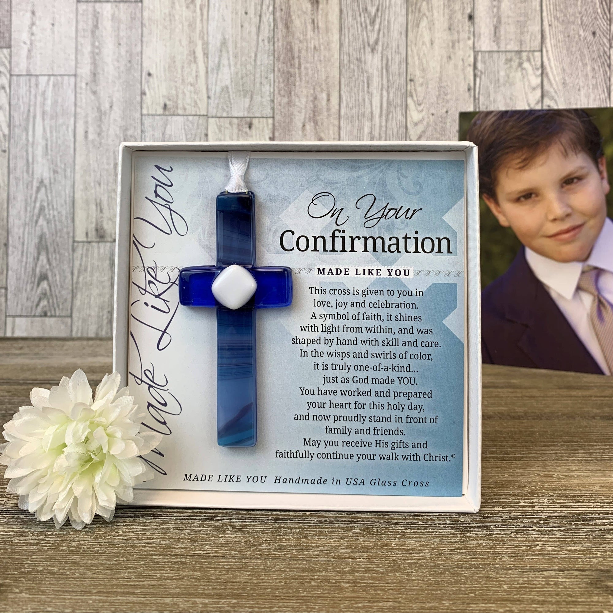 Confirmation Cross For Boy: Handmade Glass