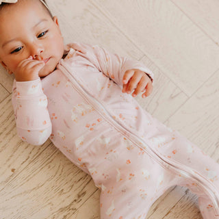Gigi Goose Print Zip-Up Footie Pajama