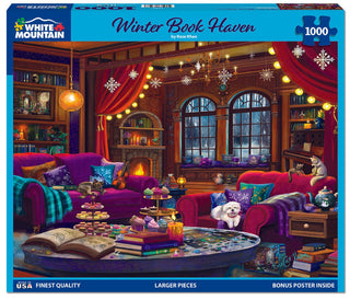 Winter Book Haven 1000-Piece Jigsaw Puzzle
