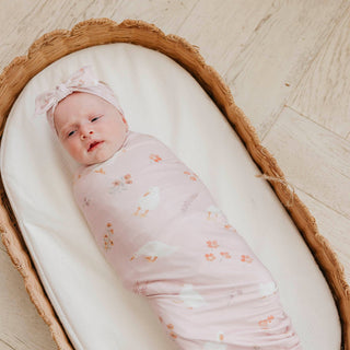 Gigi Goose Print Knit Swaddle Blanket