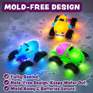 Tub Works Light-Up Monster Truck Bath Toys, 3-Pack
