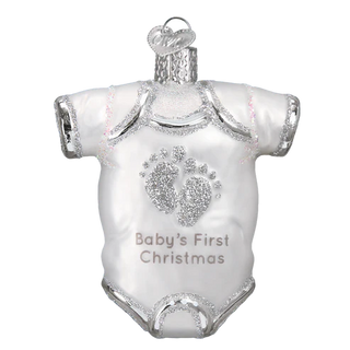 White Baby Onesie Ornament - Old World Christmas