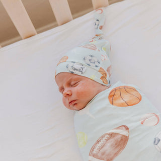 Sports Medley Top Knot Baby Hat