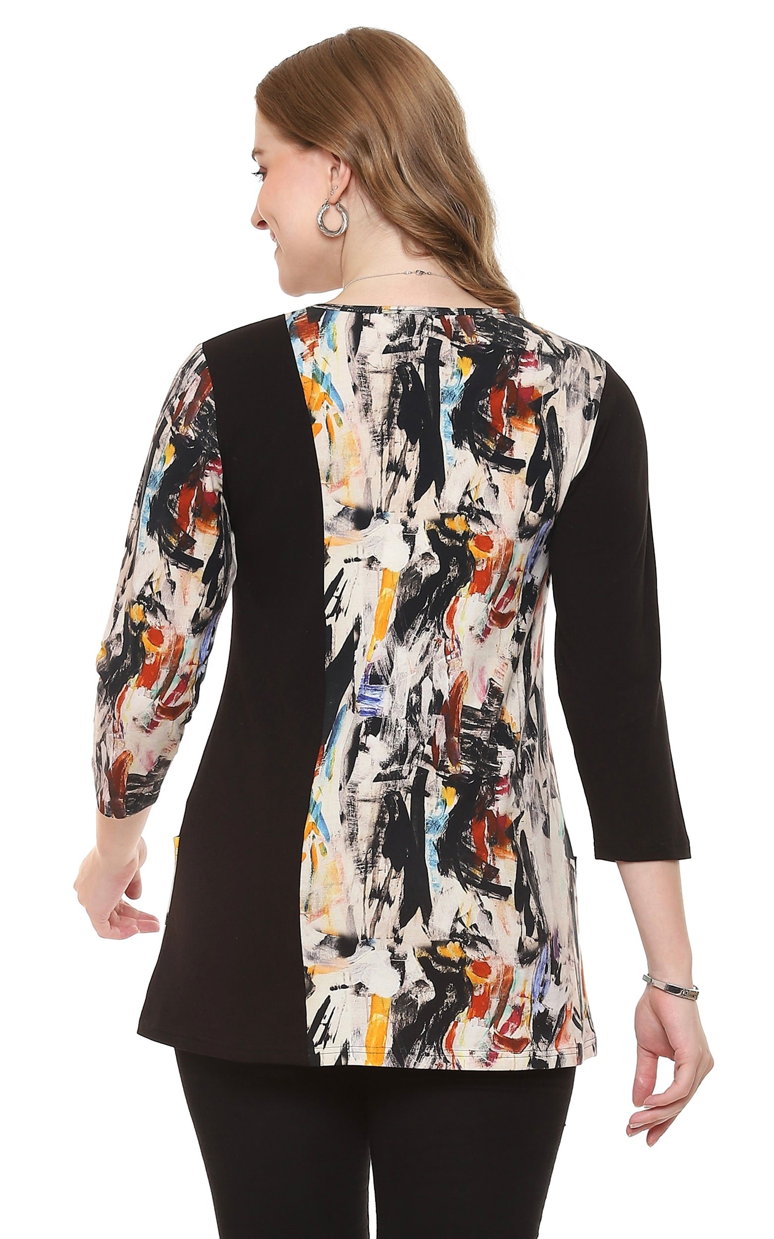 Delta Abstract Print V-Neck Tunic