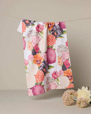 Geometry Ecstatic Blooms Tea Towel – Maximalist Floral Kitchen Towel