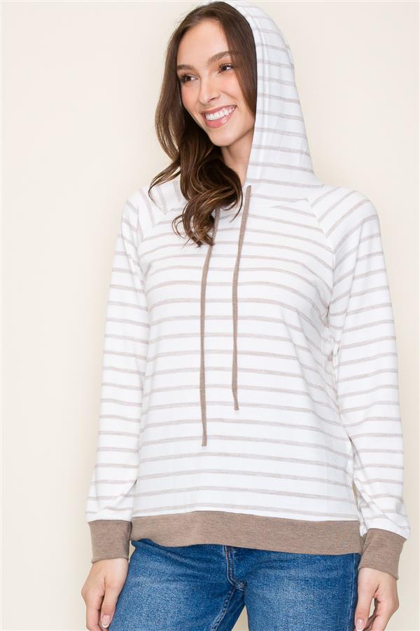 Striped Hoodie Top