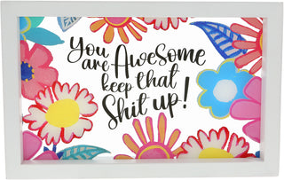 You Are Awesome Framed Glass Plaque