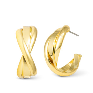 Grace Polished Twist Huggie Gold Earrings