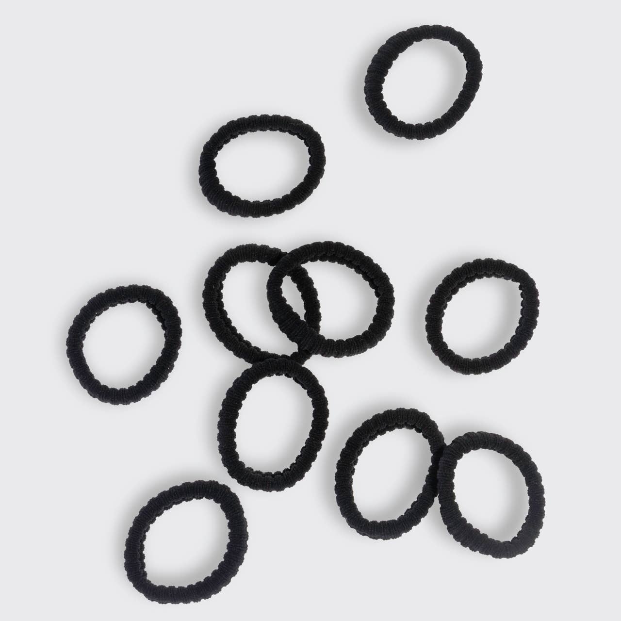 Recycled Fabric Ribbed Hair Elastics 10pc Set - Black