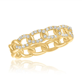 Gold CZ Chain Link Ring