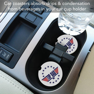 Top Dad Absorbent Stone Car Coaster