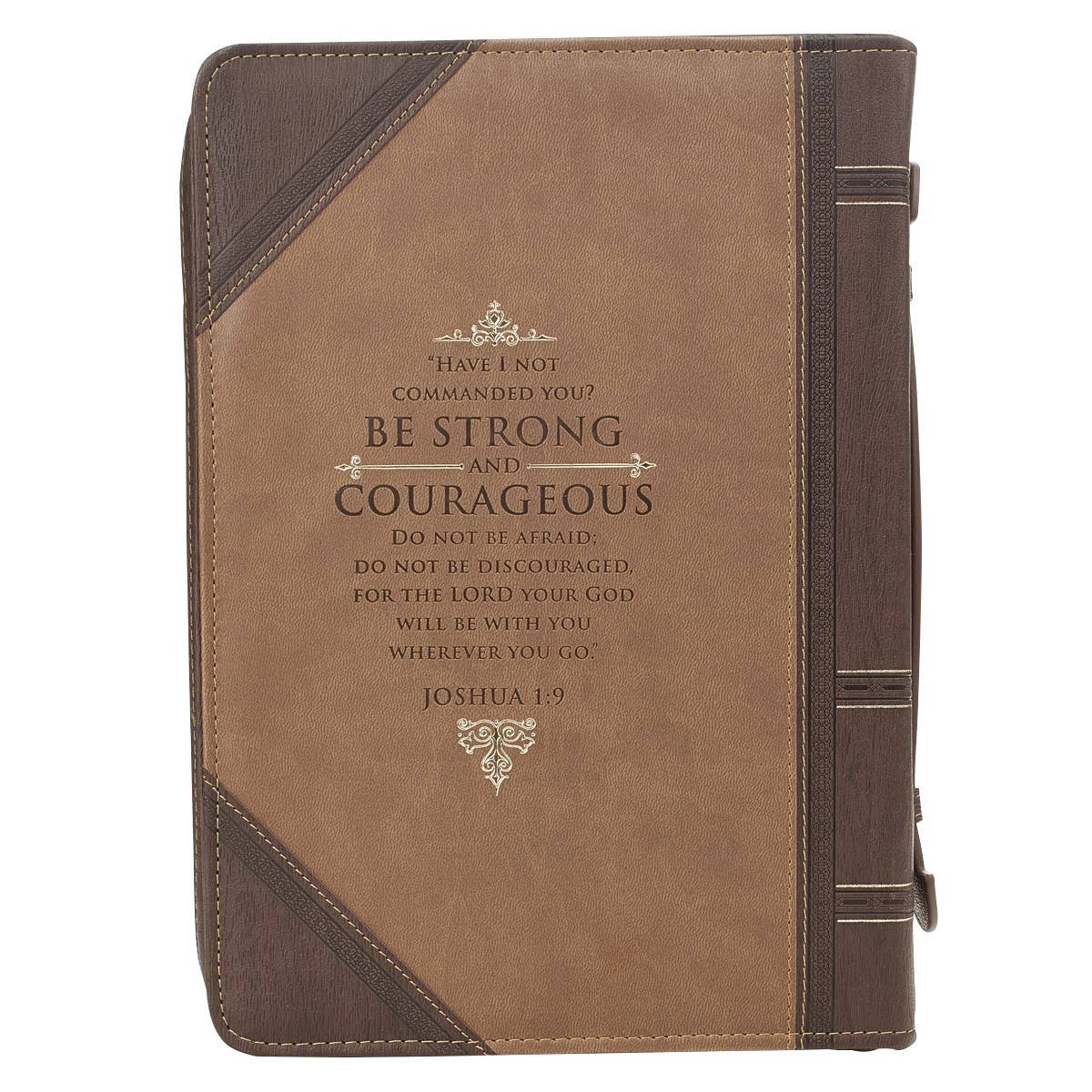 Be Strong & Courageous Portfolio Faux Leather Bible Cover