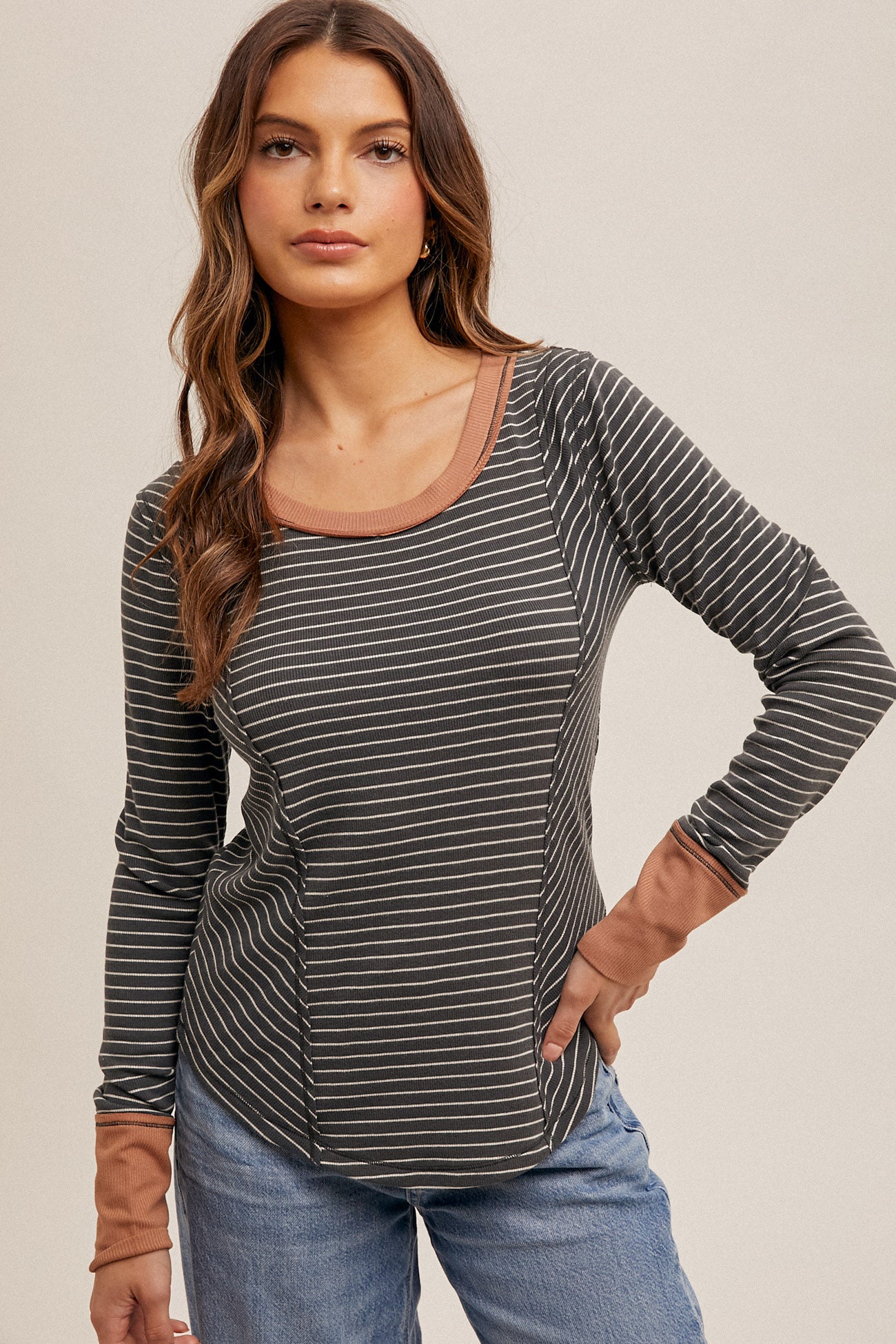 Ribbed Striped Top