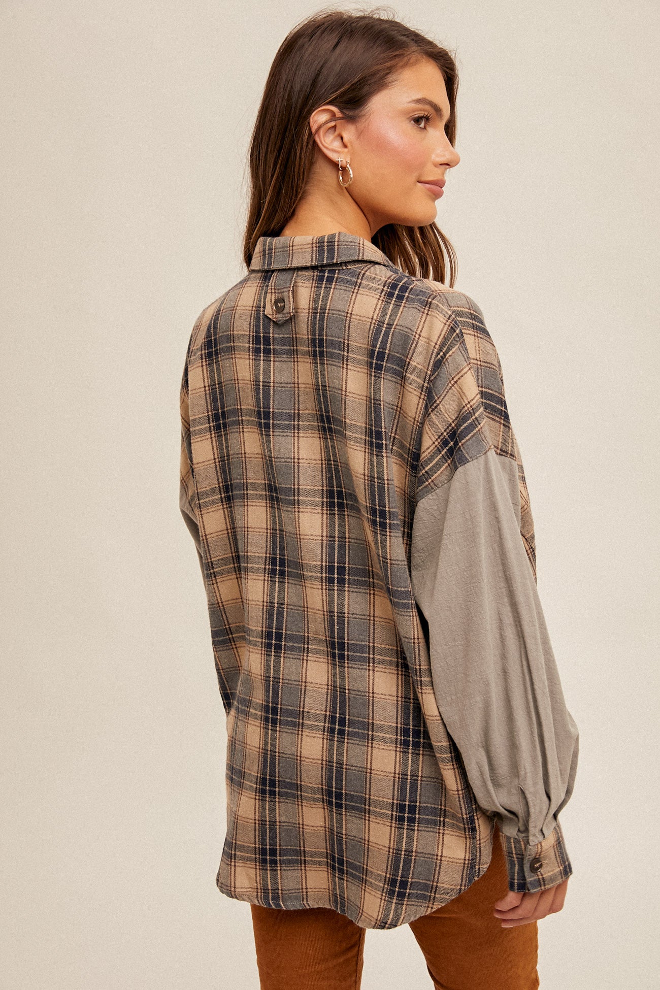 Oversized Plaid Button Down Shirt