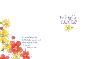 With Scripture Get Well Greeting Card - Cheerful Flowers