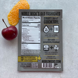 Old Fashioned Single Serve Craft Cocktail Mix