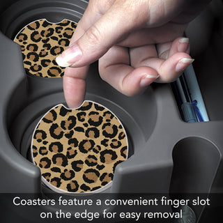 Leopard Print Car Coaster 1 Pk