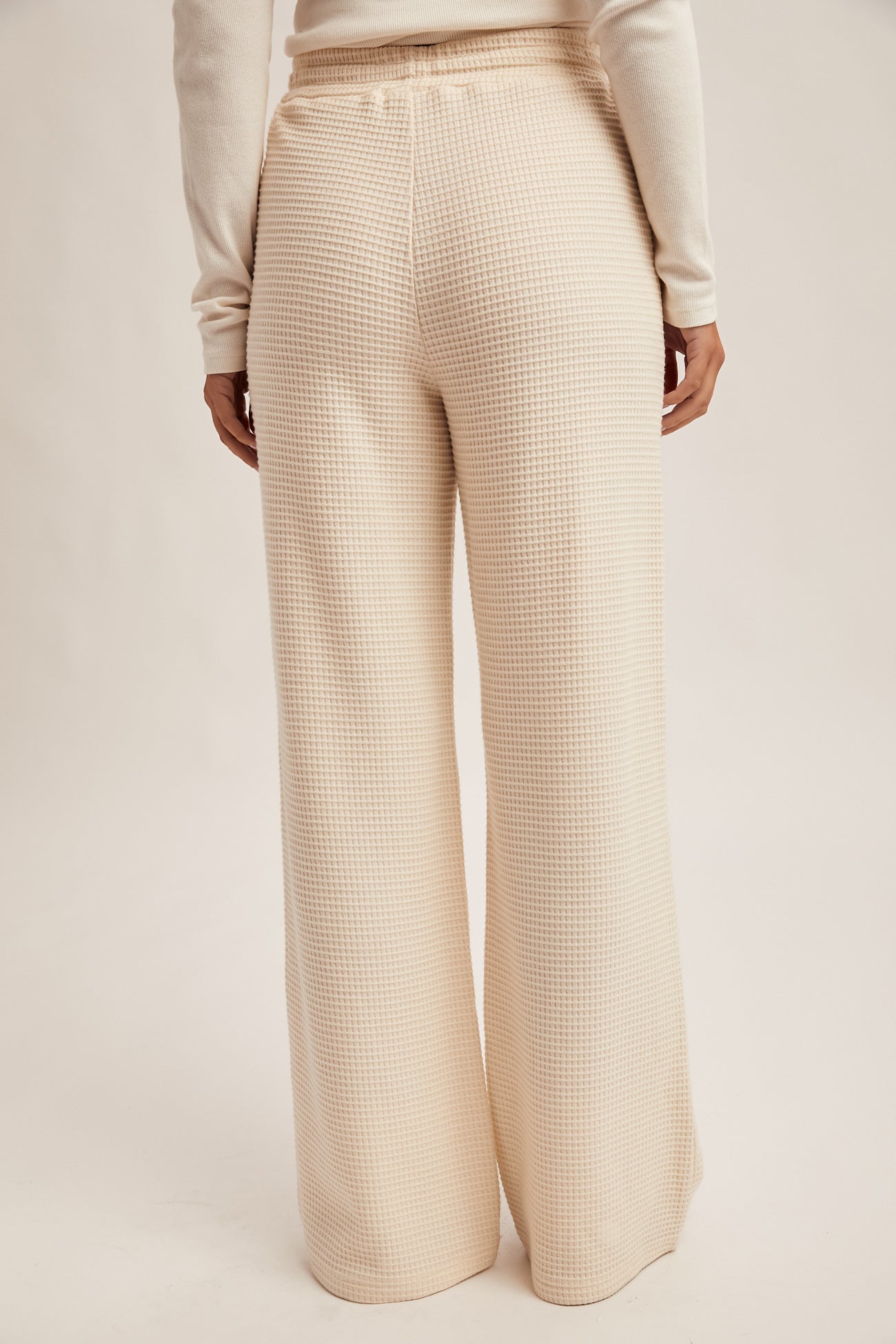 Waffle Knit Wide Leg Pants