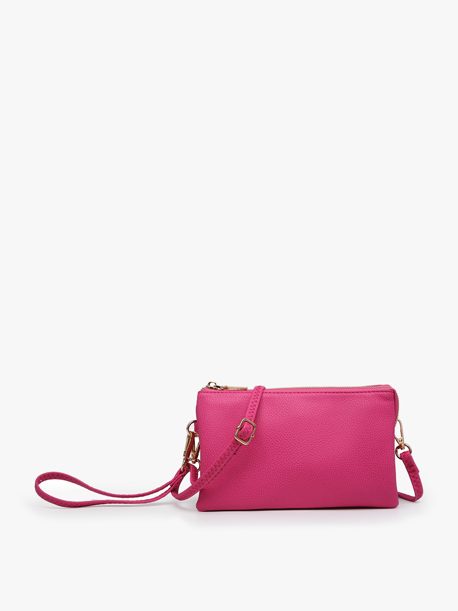 Riley Solid Color 3 Compartment Crossbody/Wristlet
