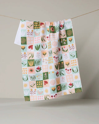 Geometry Patchwork Garden Tea Towel – Botanical Kitchen Towel