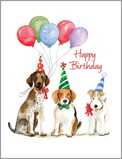 Birthday Greeting Card - Birthday Party Dogs