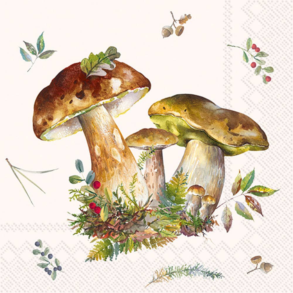 Mushroom Fall Paper Cocktail Napkin