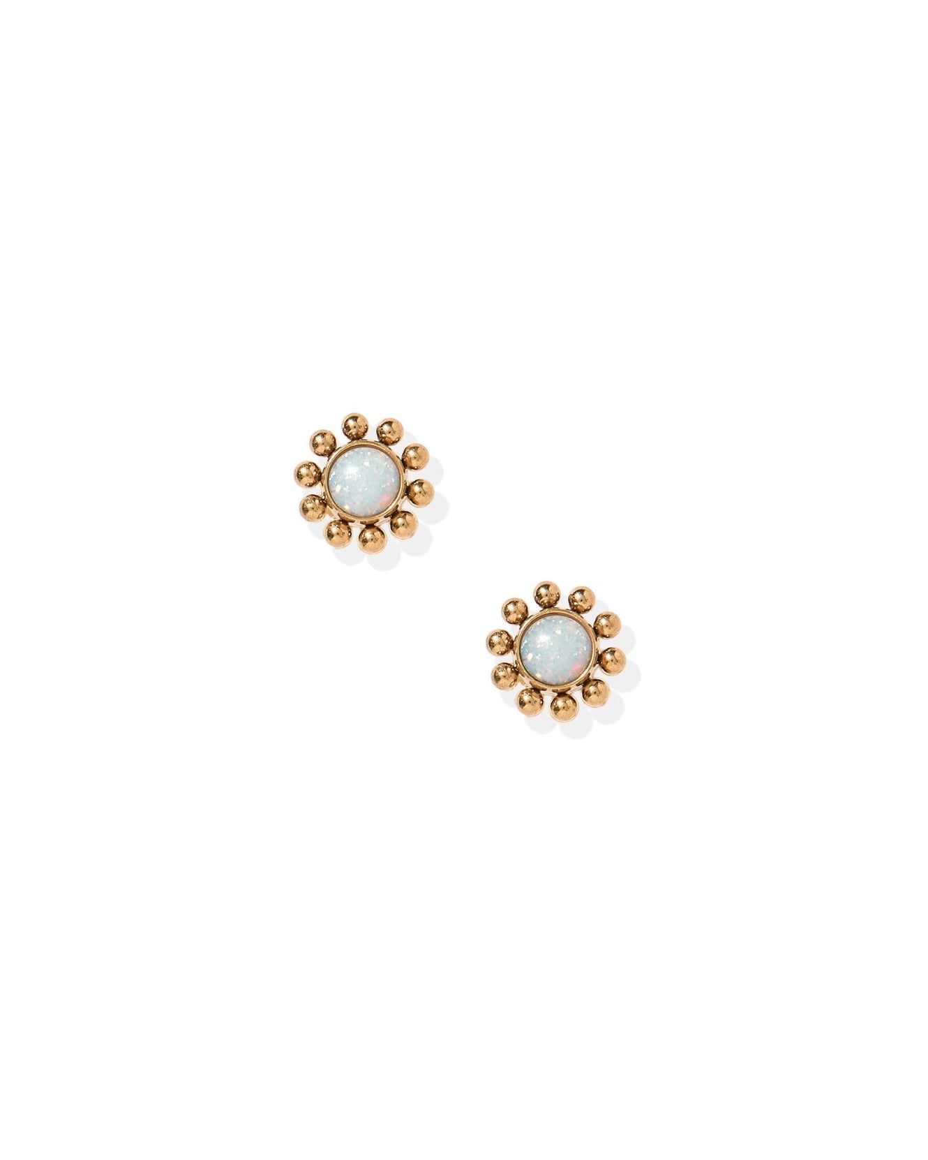 Serena Opal Gold Screwback Stud Earrings