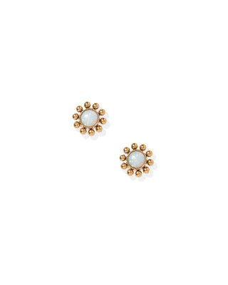Serena Opal Gold Screwback Stud Earrings