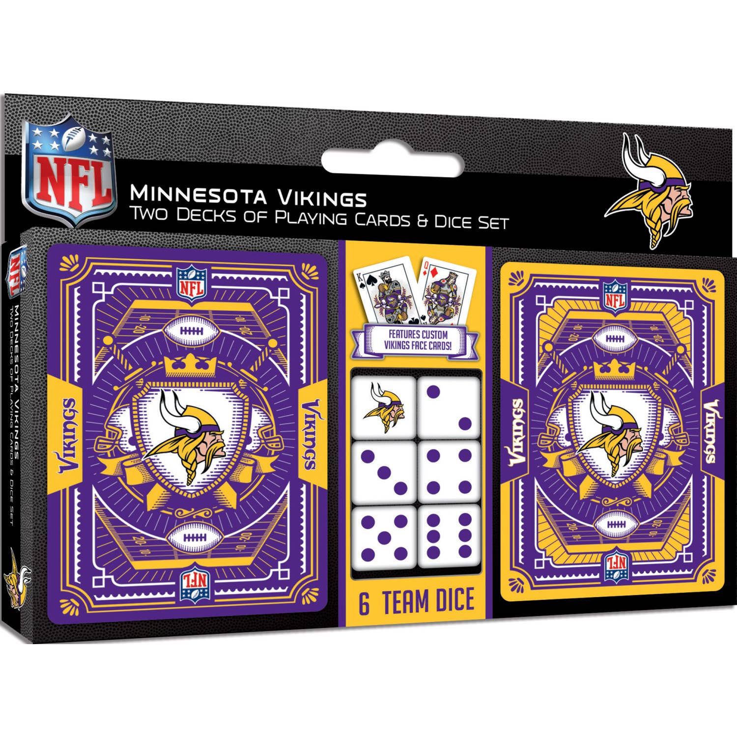 Minnesota Vikings 2-Pack Playing Cards & Dice Set