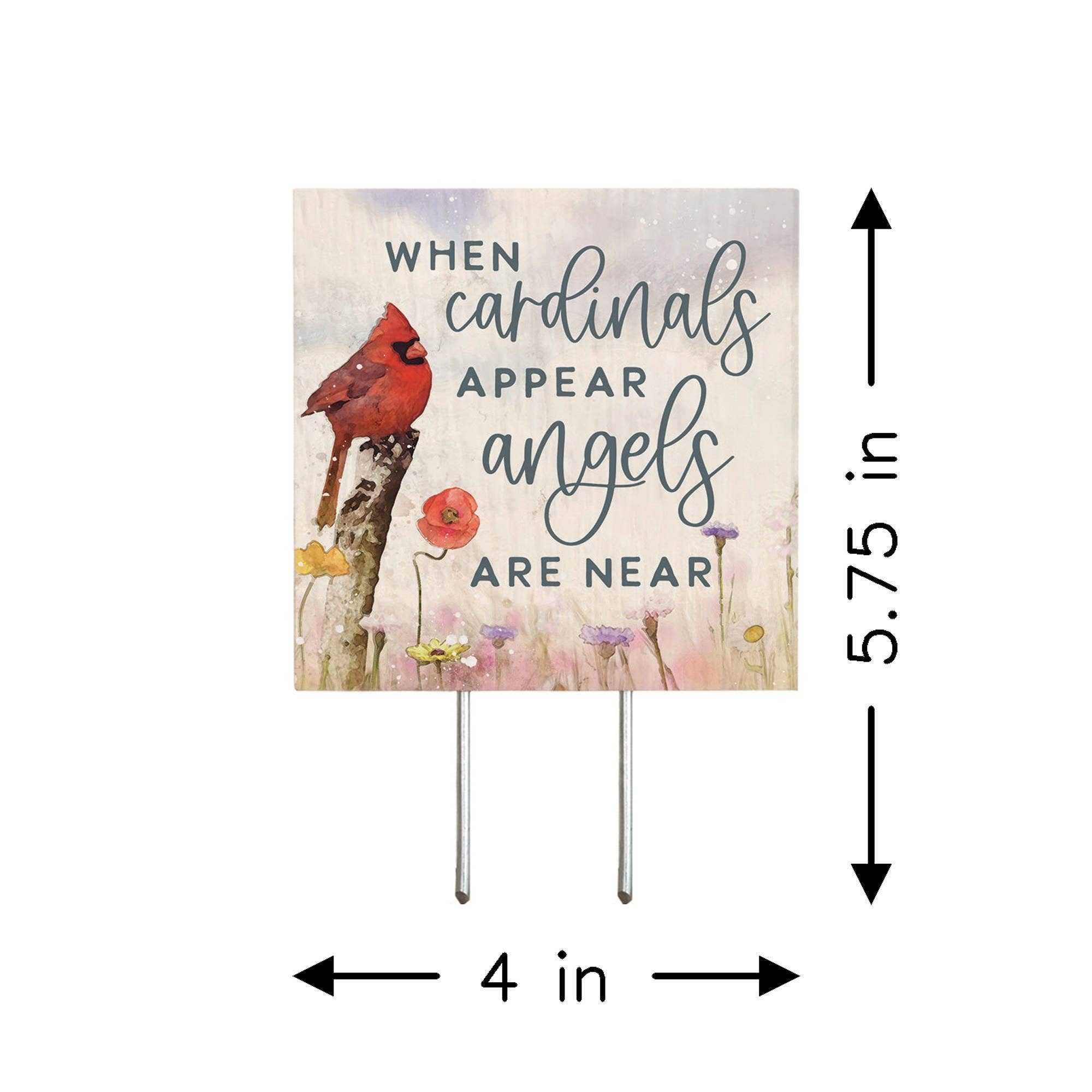 "When Cardinals Appear Angels Are Near" Plant Stake by Sincere Surroundings